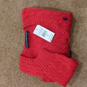 Ralph Lauren cable knit sweater red. Sz M 100% cotton